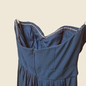 Jenny Yoo Aiden 24 type-Convertible Navy Chiffon Strapless Bridesmaid Dress Sz 4